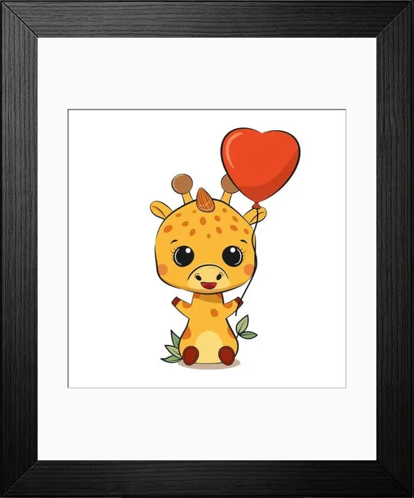 Framed Print : Cute cartoon giraffe adorable baby vector Framed Print : Cute cartoon giraffe adorable baby vector