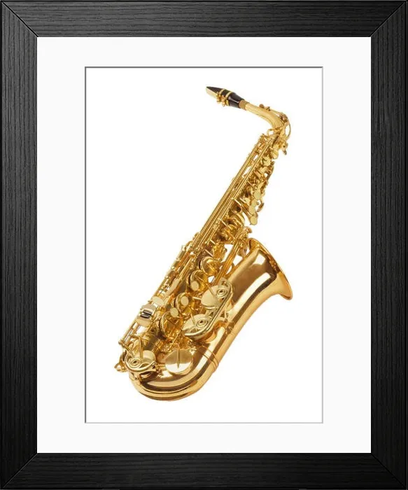 Framed Print : Saxophone Isolated On White Background Framed Print : Saxophone Isolated On White Background