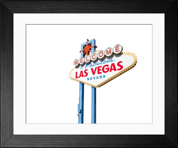 Framed Print : Welcome to Fabulous Las Vegas sign isolated with clipping path Framed Print : Welcome to Fabulous Las Vegas sign isolated with clipping path