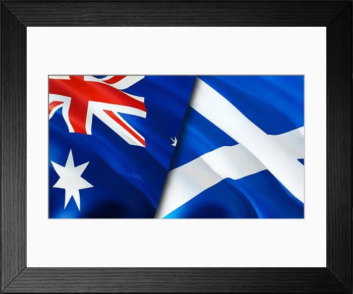 Framed Print : Australia and Scotland flags. 3D Waving flag design. Australia Scotland flag, picture, wallpaper. Australia vs Scotland image, 3D rendering. Australia Framed Print : Australia and Scotland flags. 3D Waving flag design. Australia Scotland flag, picture, wallpaper. Australia vs Scotland image, 3D rendering. Australia