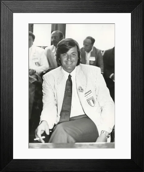 Framed Print : The Italian tennis team captain Adriano Panatta at the Davis Cup playoff, Seul, Korea 1987 Framed Print : The Italian tennis team captain Adriano Panatta at the Davis Cup playoff, Seul, Korea 1987