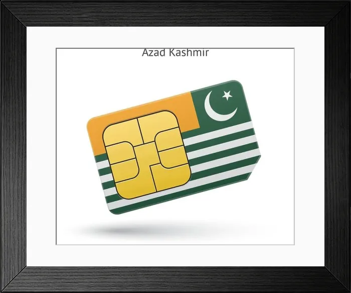 Framed Print : Azad Kashmir mobile phone sim card with flag Framed Print : Azad Kashmir mobile phone sim card with flag