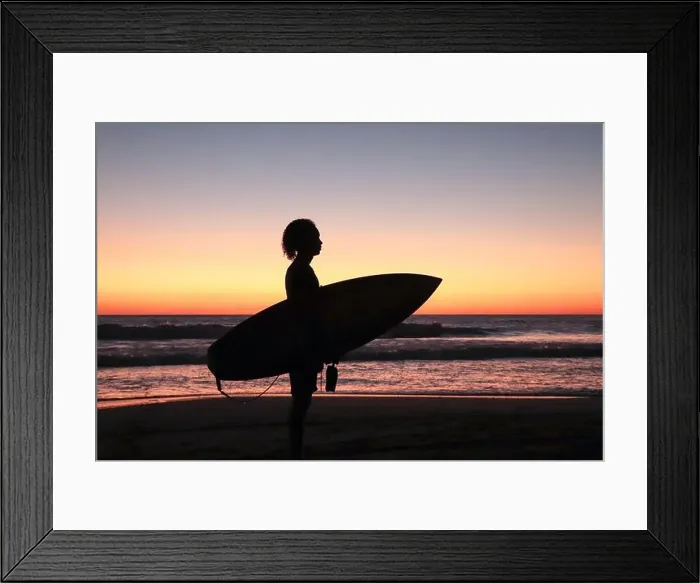 Framed Print : Silhouette of Oniel Lopez, young male surfer holding his surfboard at sunset on Jiquilillo beach, Nicaragua Framed Print : Silhouette of Oniel Lopez, young male surfer holding his surfboard at sunset on Jiquilillo beach, Nicaragua