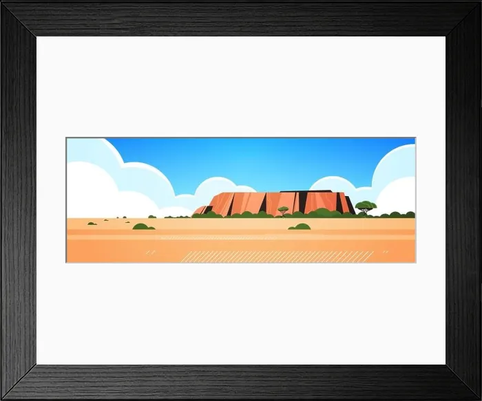 Framed Print : rocky mountain australia dry grass rocks and trees wild nature landscape background horizontal vector illustration Framed Print : rocky mountain australia dry grass rocks and trees wild nature landscape background horizontal vector illustration