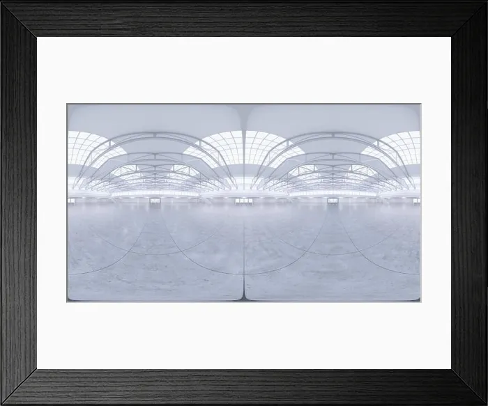 Framed Print : Full spherical hdri panorama 360 degrees of empty exhibition space. backdrop for exhibitions and events. Tile floor. Marketing mock up. 3D render illu Framed Print : Full spherical hdri panorama 360 degrees of empty exhibition space. backdrop for exhibitions and events. Tile floor. Marketing mock up. 3D render illu