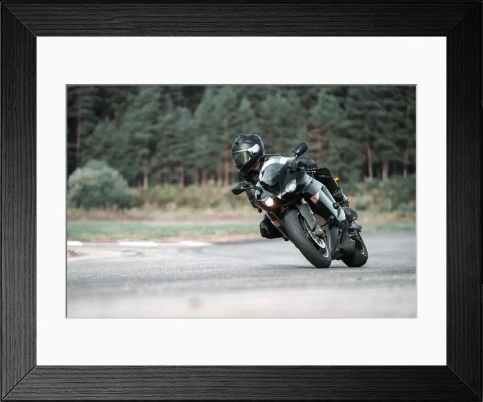 Framed Print : Fast Motorcycle road riding. having fun driving the empty highway on a motorbike tour journey. Black an White photo Framed Print : Fast Motorcycle road riding. having fun driving the empty highway on a motorbike tour journey. Black an White photo