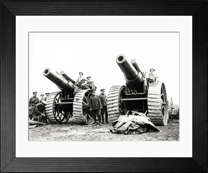 Framed Print : World War One, WWI, Western Front - Two gigantic guns used on German troops, France, artillery Framed Print : World War One, WWI, Western Front - Two gigantic guns used on German troops, France, artillery