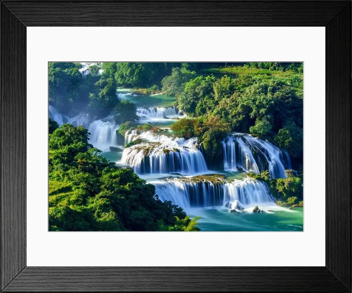 Framed Print : Royalty high quality free stock image aerial view of “ Ban Gioc “ waterfall, Cao Bang, Vietnam Framed Print : Royalty high quality free stock image aerial view of “ Ban Gioc “ waterfall, Cao Bang, Vietnam