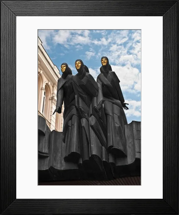 Framed Print : Statue of three muses, National Drama Theatre - Vilnius, Lithuania Framed Print : Statue of three muses, National Drama Theatre - Vilnius, Lithuania