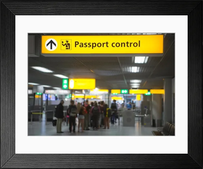 Framed Print : passport control at schiphol airport Framed Print : passport control at schiphol airport