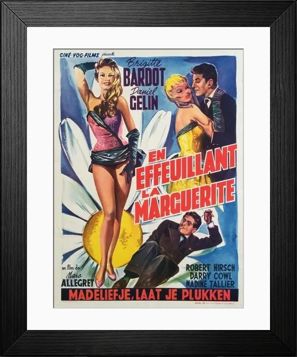 Framed Print : En effeuillant la Marguerite Year : 1956 France Director : Marc Allegret Brigitte Bardot Poster (Bel) Framed Print : En effeuillant la Marguerite Year : 1956 France Director : Marc Allegret Brigitte Bardot Poster (Bel)
