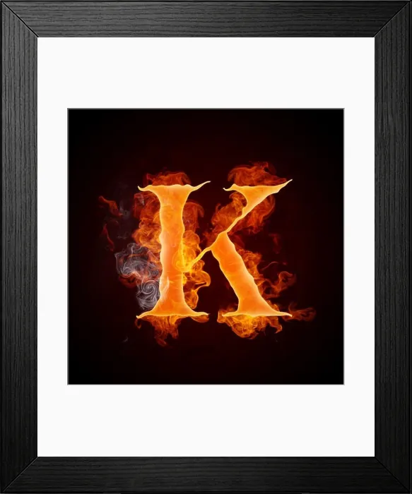 Framed Print : Fire Letters A-Z Framed Print : Fire Letters A-Z