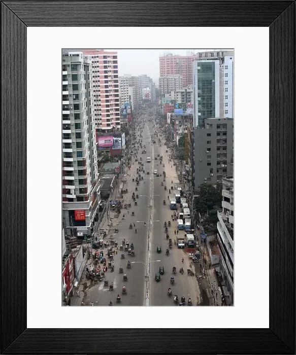 Framed Print : Dhaka, Bangladesh. 12th May 2013. A general view of kakrail area at 12:30pm during a nationwide strike called by the Bangladesh Jumaat-e-Islami in Framed Print : Dhaka, Bangladesh. 12th May 2013. A general view of kakrail area at 12:30pm during a nationwide strike called by the Bangladesh Jumaat-e-Islami in