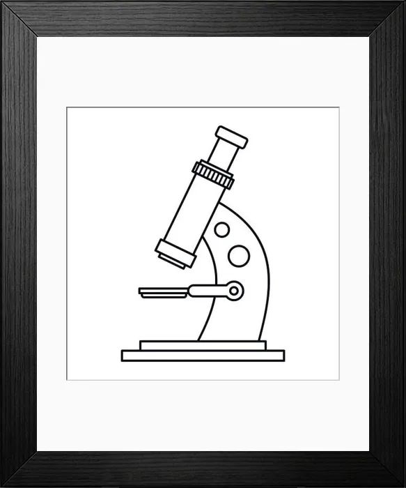 Framed Print : Microscope icon, outline style Framed Print : Microscope icon, outline style