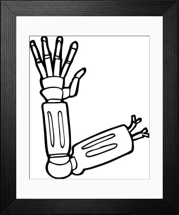 Framed Print : cartoon robot arm Framed Print : cartoon robot arm