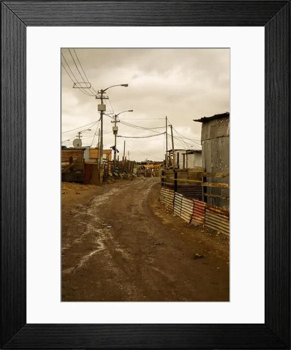 Framed Print : A street in the Barcelona district of Gugulethu Township, Cape Town, South Africa - 15 / 08 / 2015 Framed Print : A street in the Barcelona district of Gugulethu Township, Cape Town, South Africa - 15 / 08 / 2015