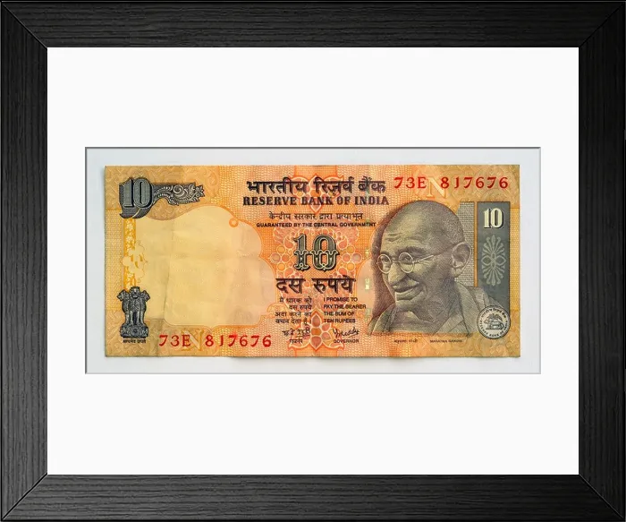 Framed Print : India 10 Ten Rupee Bank Note Framed Print : India 10 Ten Rupee Bank Note