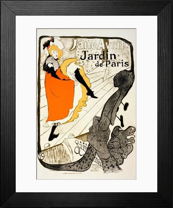 Framed Print : Jane Avril at the Jardin de Paris, 1893. Artist: Henri de Toulouse-Lautrec Framed Print : Jane Avril at the Jardin de Paris, 1893. Artist: Henri de Toulouse-Lautrec