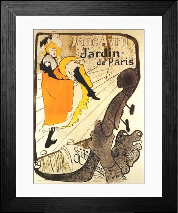 Framed Print : Lautrec jane avril at the jardin de paris (poster) 1893 Framed Print : Lautrec jane avril at the jardin de paris (poster) 1893