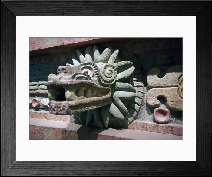 Framed Print : Head of Quetzalcoatl (Feathered Serpent). Room of Teotihuacan. National Museum of Anthropology. Mexico City. Mexico Framed Print : Head of Quetzalcoatl (Feathered Serpent). Room of Teotihuacan. National Museum of Anthropology. Mexico City. Mexico