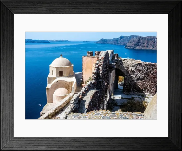 Framed Print : Castle of Agios Nikolaos, Oia, Santorini. stock photo Framed Print : Castle of Agios Nikolaos, Oia, Santorini. stock photo