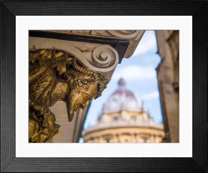 Framed Print : Satyr, on Brasenose College, with view of Radcliffe Camera, University of Oxford, Oxfordshire, England, UK, GB Framed Print : Satyr, on Brasenose College, with view of Radcliffe Camera, University of Oxford, Oxfordshire, England, UK, GB