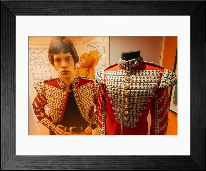 Framed Print : England, London, Southwark, Bermondsey, The Fashion and Textile Museum, Exhibit of 1960's Jacket worn by Mick Jagger of The Rolling Stones Framed Print : England, London, Southwark, Bermondsey, The Fashion and Textile Museum, Exhibit of 1960's Jacket worn by Mick Jagger of The Rolling Stones