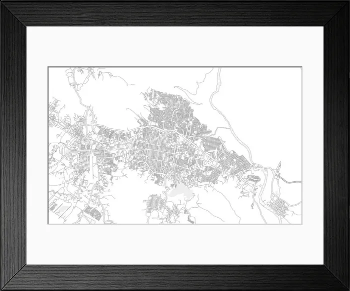 Framed Print : Tuxtla Gutiérrez, Chiapas, Mexico, bright outlined vector map with bigger and minor roads and steets created for infographic backgrounds Framed Print : Tuxtla Gutiérrez, Chiapas, Mexico, bright outlined vector map with bigger and minor roads and steets created for infographic backgrounds