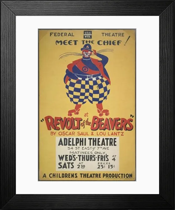 Framed Print : Revolt of the Beavers, New York, 1937. The Federal Theatre Project, created by the U.S. Works Progress Administration in 1935