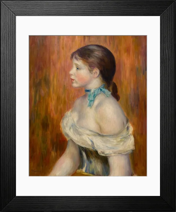 Framed Print : 19th century - Young Girl with Blue Ribbon, 1888 - Pierre-Auguste Renoir Philippe Sauvan-Magnet / Active Museum oil on canvas Framed Print : 19th century - Young Girl with Blue Ribbon, 1888 - Pierre-Auguste Renoir Philippe Sauvan-Magnet / Active Museum oil on canvas