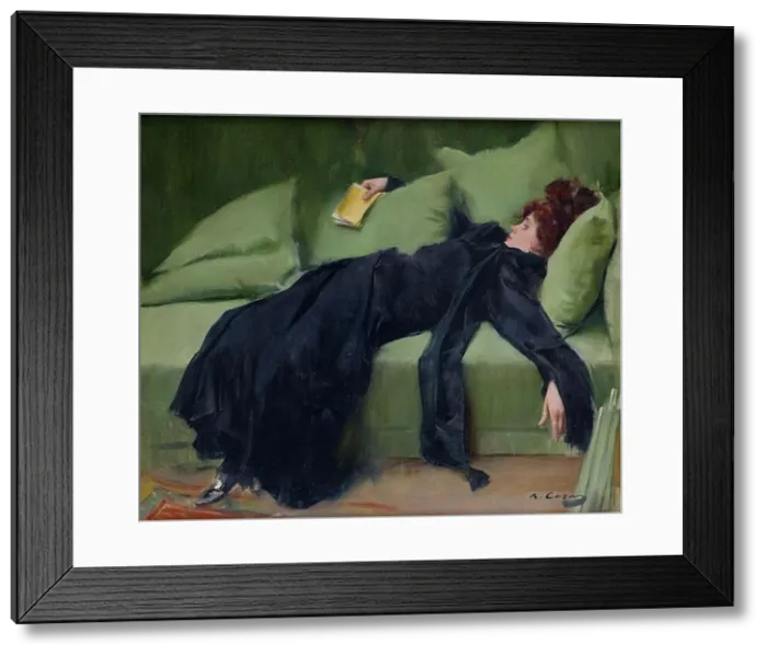 Framed Print : Decadent young woman. After the dance 1899 by Ramon Casas Framed Print : Decadent young woman. After the dance 1899 by Ramon Casas