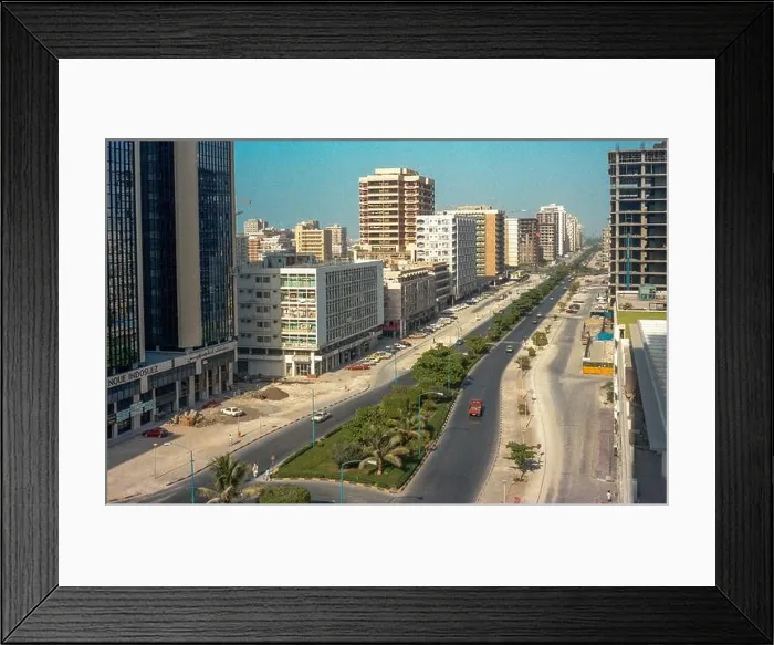 Framed Print : Looking east up Hamdan Street in downtown Abu Dhabi, 1984
