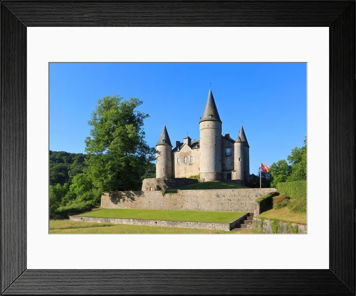 Framed Print : The Castle of Veves (1410) in Celles, Belgium Framed Print : The Castle of Veves (1410) in Celles, Belgium