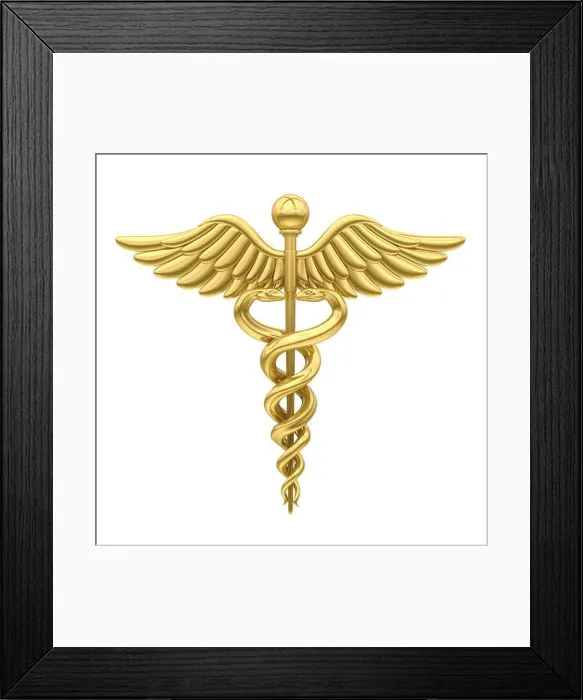 Framed Print : Caduceus Medical Symbol Isolated Framed Print : Caduceus Medical Symbol Isolated