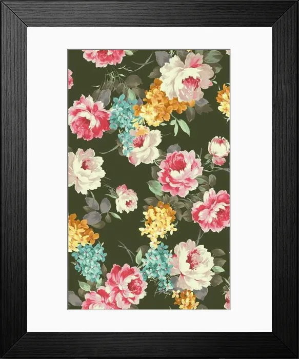 Framed Print : Flowers Bunch, Hand painted Flowers, Digital Textile Print Flowers Framed Print : Flowers Bunch, Hand painted Flowers, Digital Textile Print Flowers