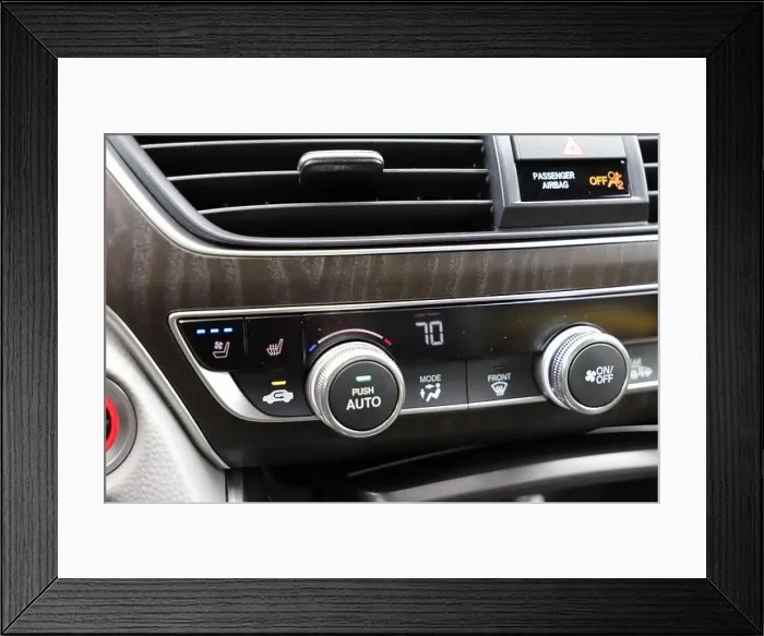Framed Print : Interior of Honda Accord Hybrid in Touring trim, showing air conditioner dial fo 70 F degree Framed Print : Interior of Honda Accord Hybrid in Touring trim, showing air conditioner dial fo 70 F degree