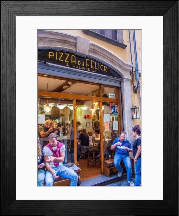 Framed Print : Pizza da Felice shop, a Pizzeria in Lucca, Tuscany, Italy Framed Print : Pizza da Felice shop, a Pizzeria in Lucca, Tuscany, Italy