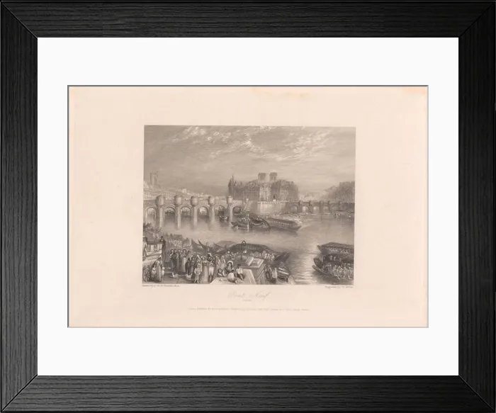 Framed Print : Pont-Neuf, Paris, William Miller, 1796–1882, British, after Joseph Mallord William Turner, 1775–1851, British, 1835, Etching and engraving Framed Print : Pont-Neuf, Paris, William Miller, 1796–1882, British, after Joseph Mallord William Turner, 1775–1851, British, 1835, Etching and engraving