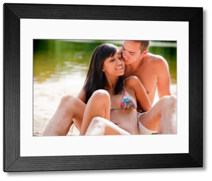 Framed Print : Kiss the bikini babe Framed Print : Kiss the bikini babe
