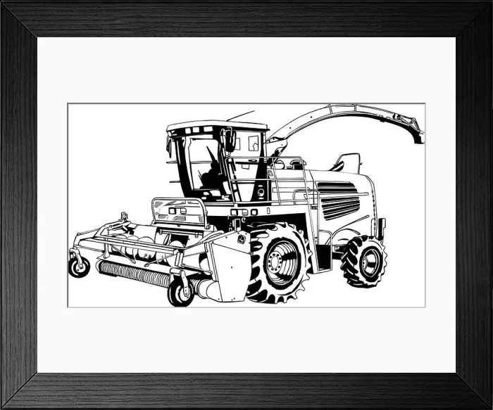 Framed Print : Harvesting Tractor Vector Illustration Framed Print : Harvesting Tractor Vector Illustration