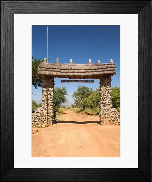 Framed Print : Entrance gate to Kidepo Valley National Park in northern Uganda Framed Print : Entrance gate to Kidepo Valley National Park in northern Uganda