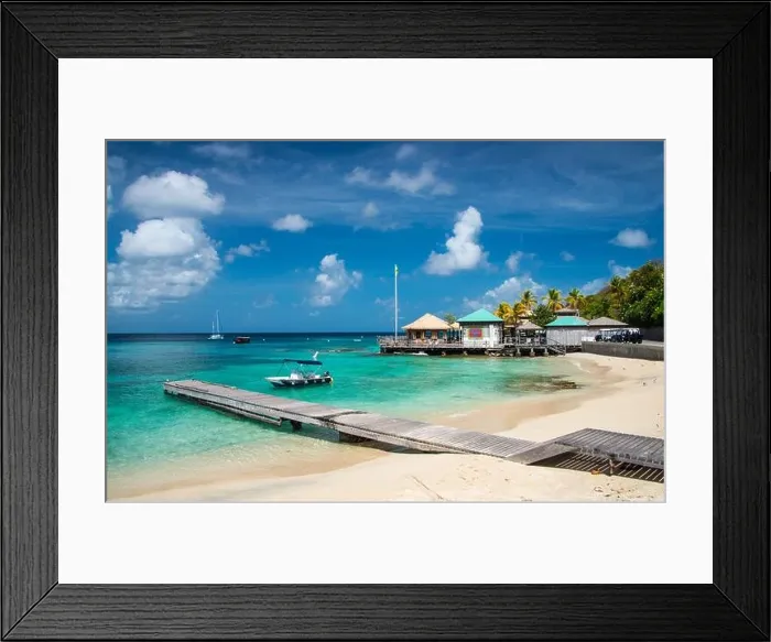 Framed Print : basils bar and jetty mustique Framed Print : basils bar and jetty mustique