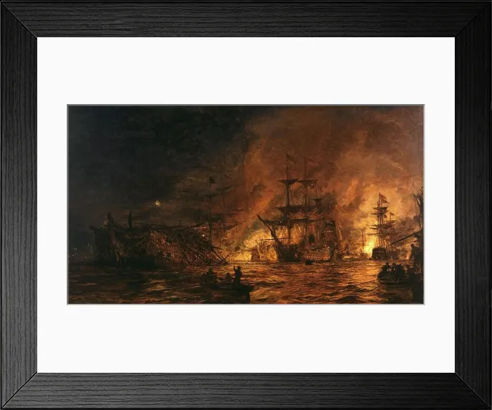 Framed Print : Wyllie William Lionel - the Battle of the Nile Framed Print : Wyllie William Lionel - the Battle of the Nile