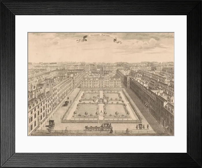 Framed Print : View of Golden Square in Soho London, Views of buildings in London (series title), London Described; or Perspective Views Framed Print : View of Golden Square in Soho London, Views of buildings in London (series title), London Described; or Perspective Views