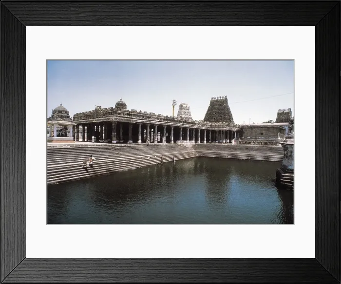 Framed Print : View of temple tank, Nandi mandapa and Kalyana mandapa. Ekhambaranatha Temple. Dated: 717 A.D. Kanchipuram, Tamil Nadu, India Framed Print : View of temple tank, Nandi mandapa and Kalyana mandapa. Ekhambaranatha Temple. Dated: 717 A.D. Kanchipuram, Tamil Nadu, India