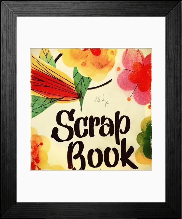Framed Print : 1960's scrapbook cover with price written in pencil Framed Print : 1960's scrapbook cover with price written in pencil