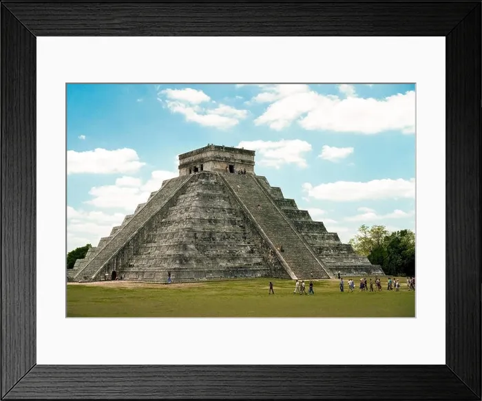 Framed Print : Tourists who arrive early avoid the crowds and hot midday sun at El Castillo (The Castle), also known as the Temple of Kukulcan Framed Print : Tourists who arrive early avoid the crowds and hot midday sun at El Castillo (The Castle), also known as the Temple of Kukulcan