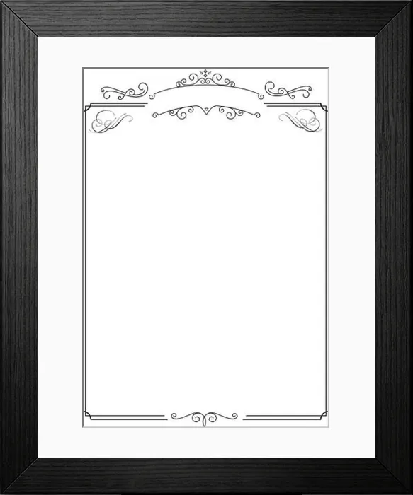 Framed Print : A4 size vertical Cafe menu - ornamental retro elegant border and white background Framed Print : A4 size vertical Cafe menu - ornamental retro elegant border and white background