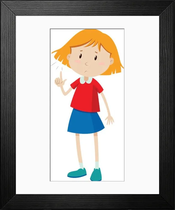 Framed Print : Little girl with short hair Framed Print : Little girl with short hair