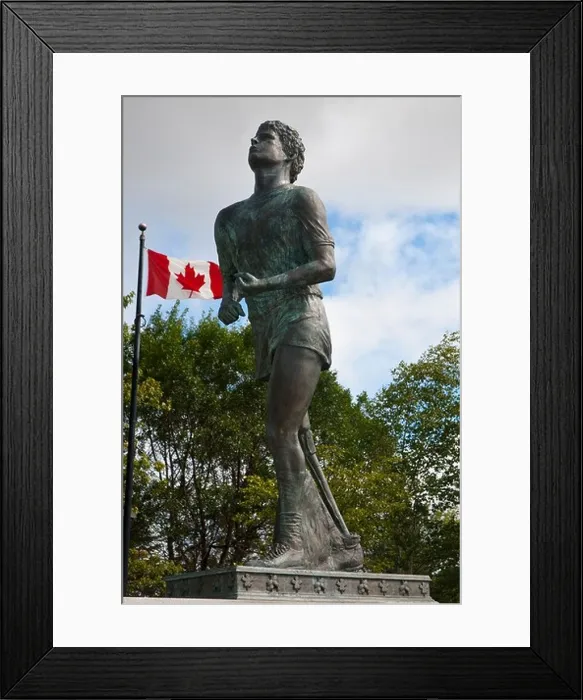 Framed Print : Terry Fox Monument with Canadian Flag, Thunder Bay, Ontario, Canada Framed Print : Terry Fox Monument with Canadian Flag, Thunder Bay, Ontario, Canada